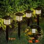 2- Pack Bright Small Outdoor Solar Lawn Lamp Waterproof Design Garden Balcony Yard Landscape Decorative Lighting Cross-Border LED Light Source