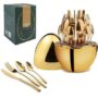 36pc Executive Egg-Shaped Cutlery Set- Gold